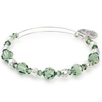 ALEX AND ANI Evergreen- Silver Finish and Green Crystal Bangle A17EB07SS