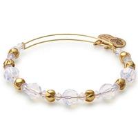 ALEX AND ANI Cloud- Gold Finish and White Crystal Bangle A17EB11SG