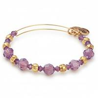 ALEX AND ANI Passion- Gold Finish and Purple Crystal Bangle A17EB10SG