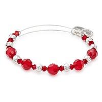 ALEX AND ANI Bloom Silver Finish and Red Crystal Bangle A17EB09SS