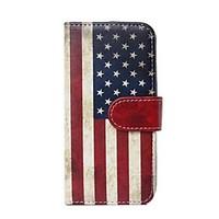 American Flag Pattern PU Leather Full Body Cover with Card Slot for iPhone 6