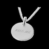 Amulette Silver Engrave Kiss Me Disk Pendant