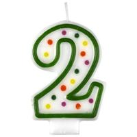 amscan polka dots number candle 2