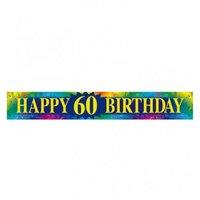 amscan happy 60th birthday classic foil banner