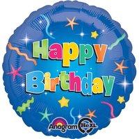 Amscan Happy Birthday Stars Circle Foil Balloon Hs40