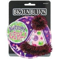 Amscan International Button Large Birthday Girl