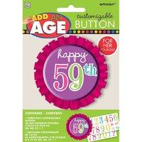 Amscan International Dots And Stripes Customisable Happy Birthday Button For Her