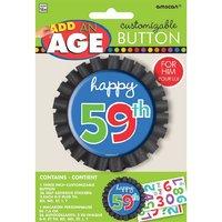 Amscan International Dots And Stripes Customisable Happy Birthday Button For Him