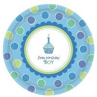 Amscan International First 26.6cm Birthday Boy Paper Plates, Pack Of 8