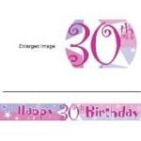Amscan International Pink Shimmer 12 Ft Banner Happy 30th Birthday