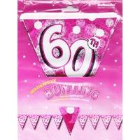 Amscan International Pink Sparkle Party 4 M Bunting Flag Banner 60th