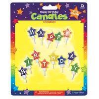 amscan international star shaped happy birthday candles