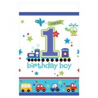Amscan All Aboard 1st Birthday Boy - Plastic Tablecover