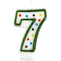amscan polka dots number candle 7