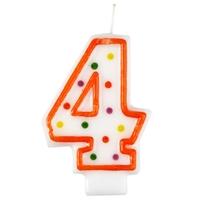 amscan polka dots number candle 4