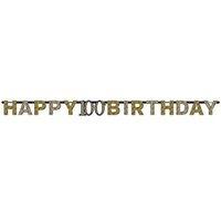 Amscan International 9901734 2.13 M x 17cm Gold Celebration 100th Happy