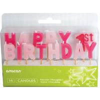 Amscan Pick Candles - 1st Birthday Girl