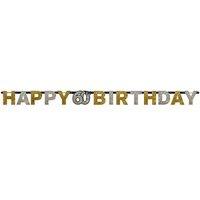 Amscan 120205 2.4 M x 16cm Gold Celebration 60th Happy Birthday Prismatic