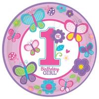 amscan sweet 1st birthday girl 9 inch plates
