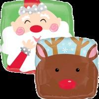 Amscan 18-inch Jolly Santa And Reindeer Balloon
