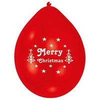 Amscan 22.8cm Merry Christmas Assorted 10 Latex Balloons, Red/ Green And White