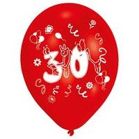 Amscan 25.4cm Age 30/ 8 Latex Balloons 2 Sided With 1 Color