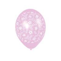 Amscan 27.5cm 25 Flowers All Over Metallic Printed Latex Balloon, Light