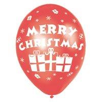 Amscan 27.5cm Xmas Balloons, Pack Of 6