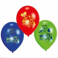 Amscan 9-inch 6-piece Mickey Happy 5th Birthday Latex Party Accessory