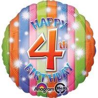 Amscan Happy 4th Birthday Circle Foil Balloon Hs40