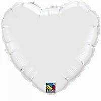 amscan heart foil balloon metallic white