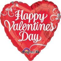 Amscan International 18-inch Happy Valentines Day Swirls Foil Balloon