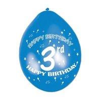 Amscan International 23cm Latex Balloon 3rd Birthday, Pack Of 10