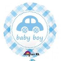 Amscan International Baby Boy Plaid Car