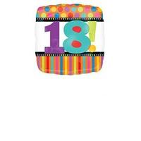 amscan international dots and stripes 18 inch foil balloon 18th birthd ...