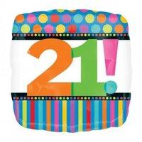 Amscan International Dots And Stripes 18-inch Foil Balloon 21st