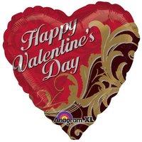 Amscan International Happy Valentines Day Gold Damask Foil Balloon