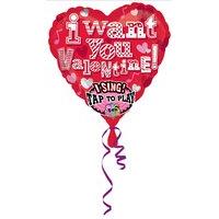 Amscan International I Want U Valentines Day Jumbo Sing A Tune Foil Balloon