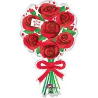 amscan international love you red roses balloon