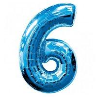 amscan international s shape number 6 balloon blue