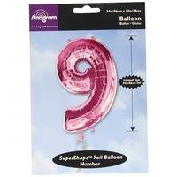 Amscan International S-shape Number 9 Balloon (pink)