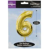 amscan international super shape number 6 gold