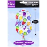 amscan international super shape number 8 balloons and streamers