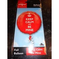 amscan keep calm and be mine circle foil balloon hs40 red