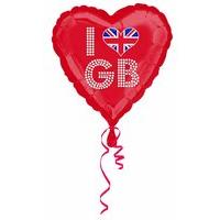 Amscan Ppp 18-inch Great Britain I Heart Great Britain Balloon, Red