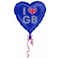 Amscan Ppp 18-inch Great Britan I Heart Great Britan Balloon, Blue