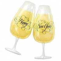 amscan super shape new year toasting glass balloon