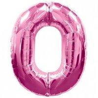 amscan super shape number 0 balloon pink