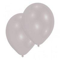 Amscan 27.5cm 50 Latex Balloons, Metallic Silver