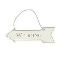 Amore Wooden Arrow Hanging Sign - \'Wedding\'